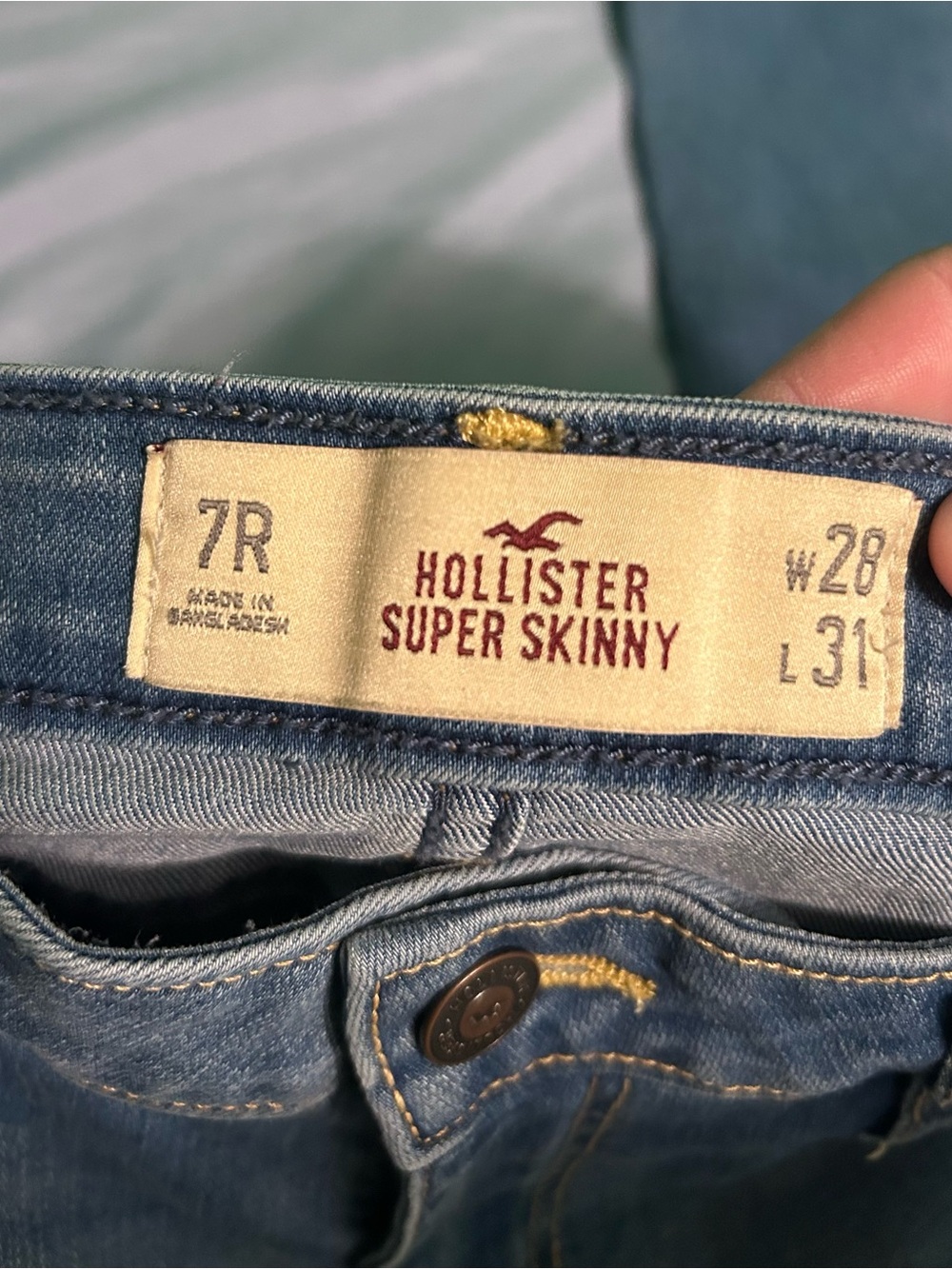 Hollister Super Skinny Jeans in Light Blue Denim size 7